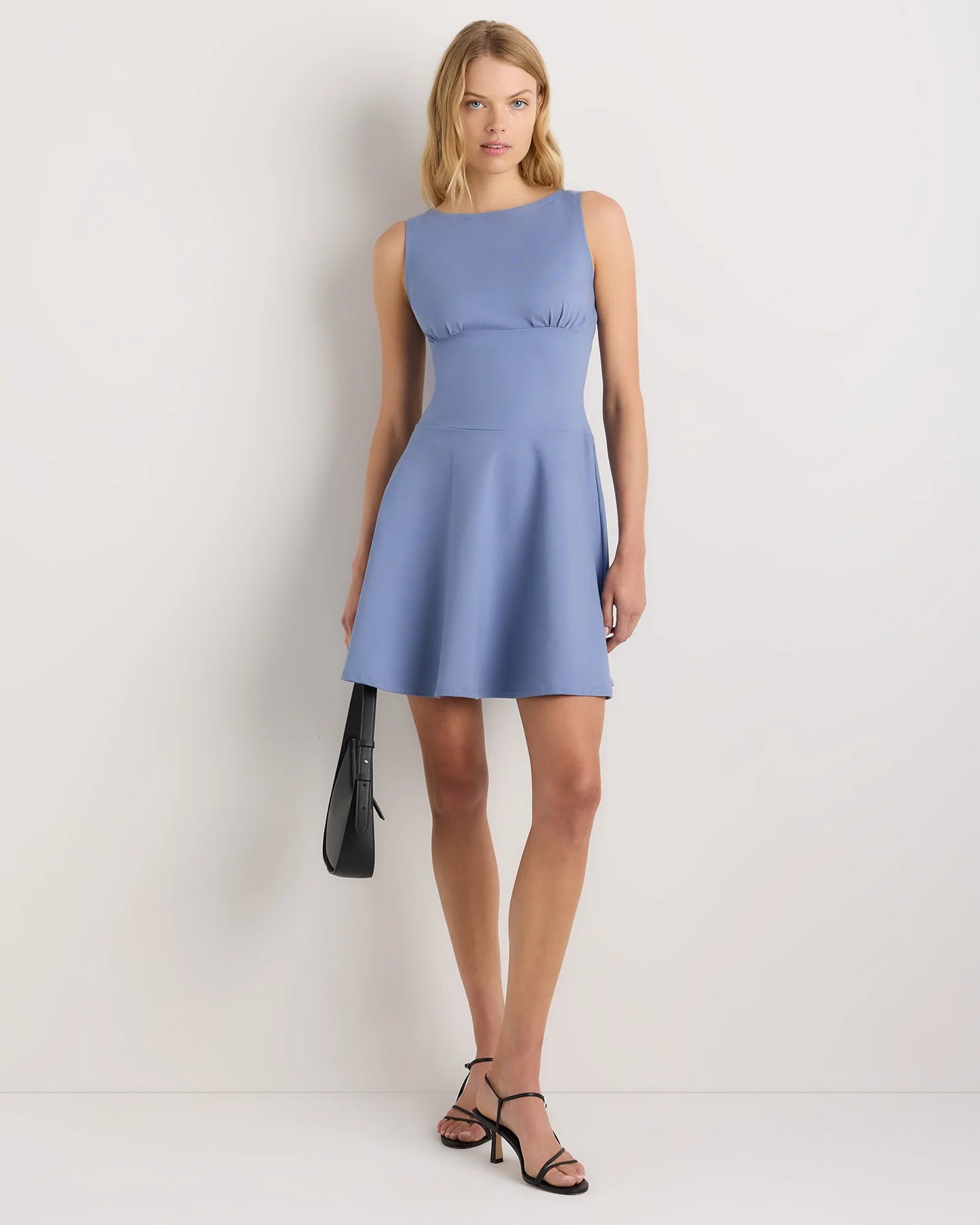 Organic Stretch Jersey Drop Waist Mini Dress - XS / Espresso