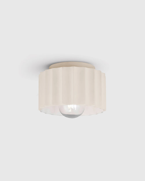 Scalloped Ceramic Flush Mount / Sconce - 8" / Natural