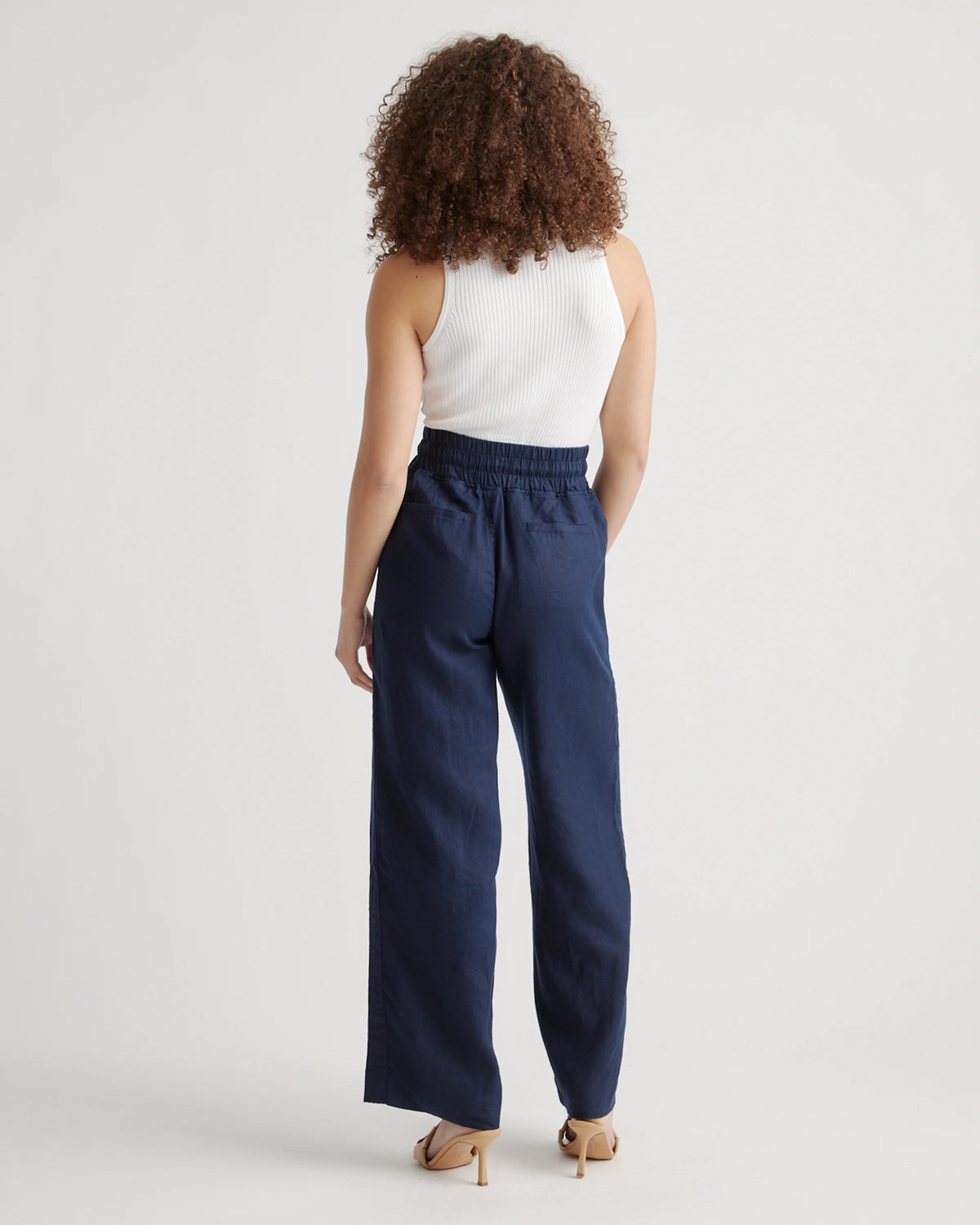 100% European Linen Wide Leg Pants - XS / Flax