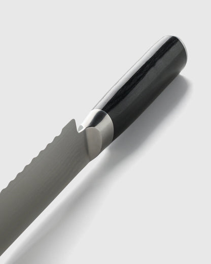 Essential Japanese Damascus Steel 9" Serrated Bread Knife - One Size / No Color