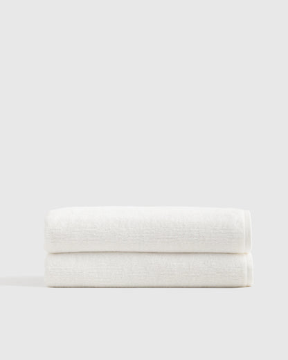 Turkish Ribbed Quick Dry Bath Sheet (Set of 2) - One Size / Mineral