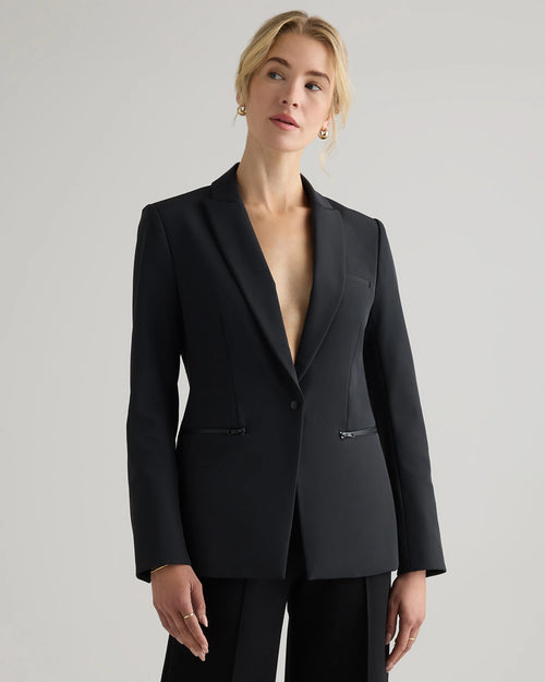 Scuba Single-Breasted Convertible Blazer - XS / True Black