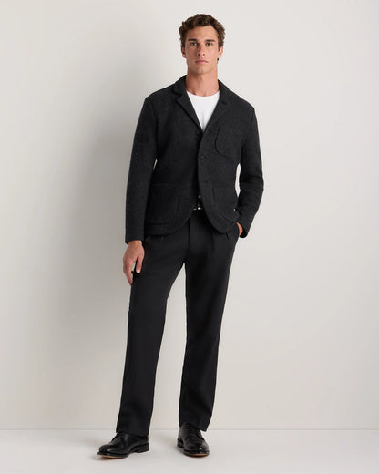 Boiled Wool Cashmere Blazer - S / Heather Charcoal