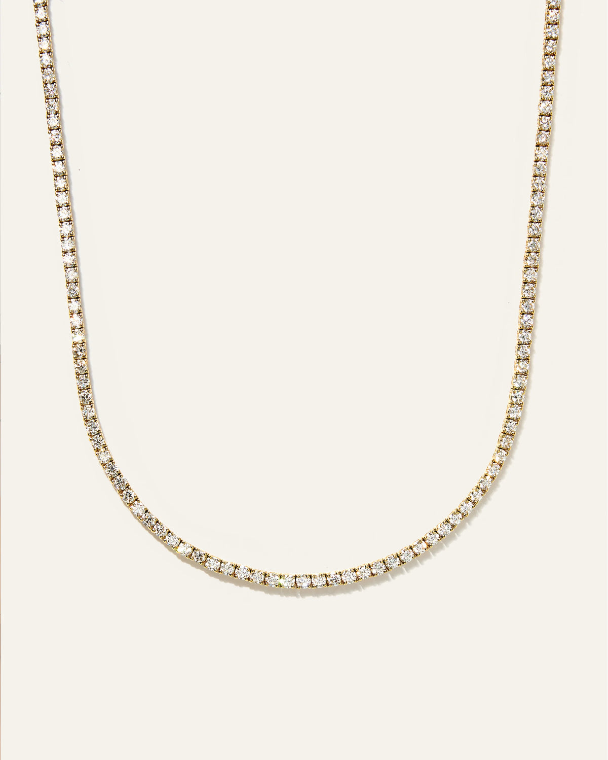 14K Gold Lab Grown Diamond Tennis Necklace - 5ctw - 16" / Yellow Gold