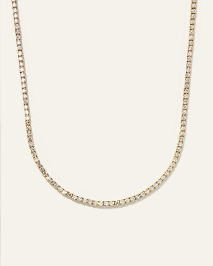 14K Gold Lab Grown Diamond Tennis Necklace - 5ctw - 16" / Yellow Gold