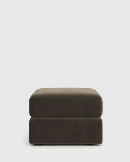 Ashford Deep Seat Ottoman in Performance Velvet - One Size / Ivory
