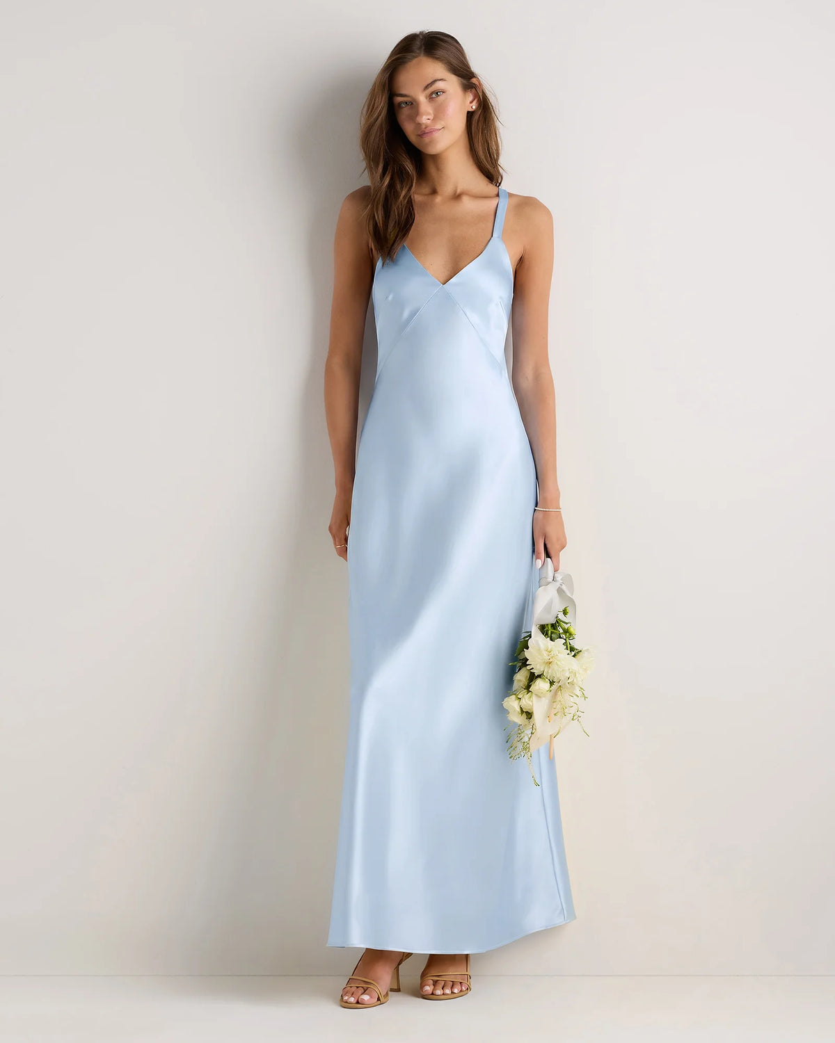 Bianca Stretch Satin Dress - 0 / Garden Sage Green