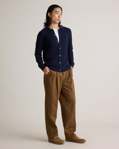 Mongolian Cashmere Button Down Sweater - S / Brown