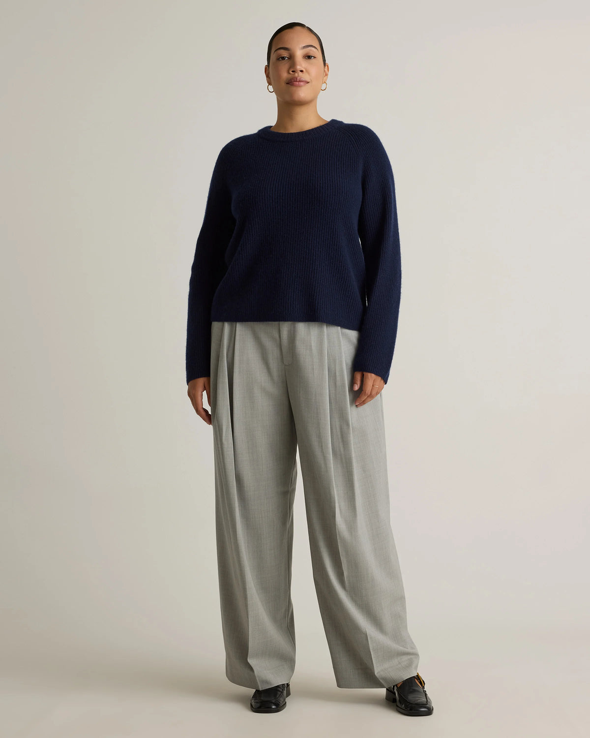 Mongolian Cashmere Fisherman Crewneck Sweater - XS / Teak