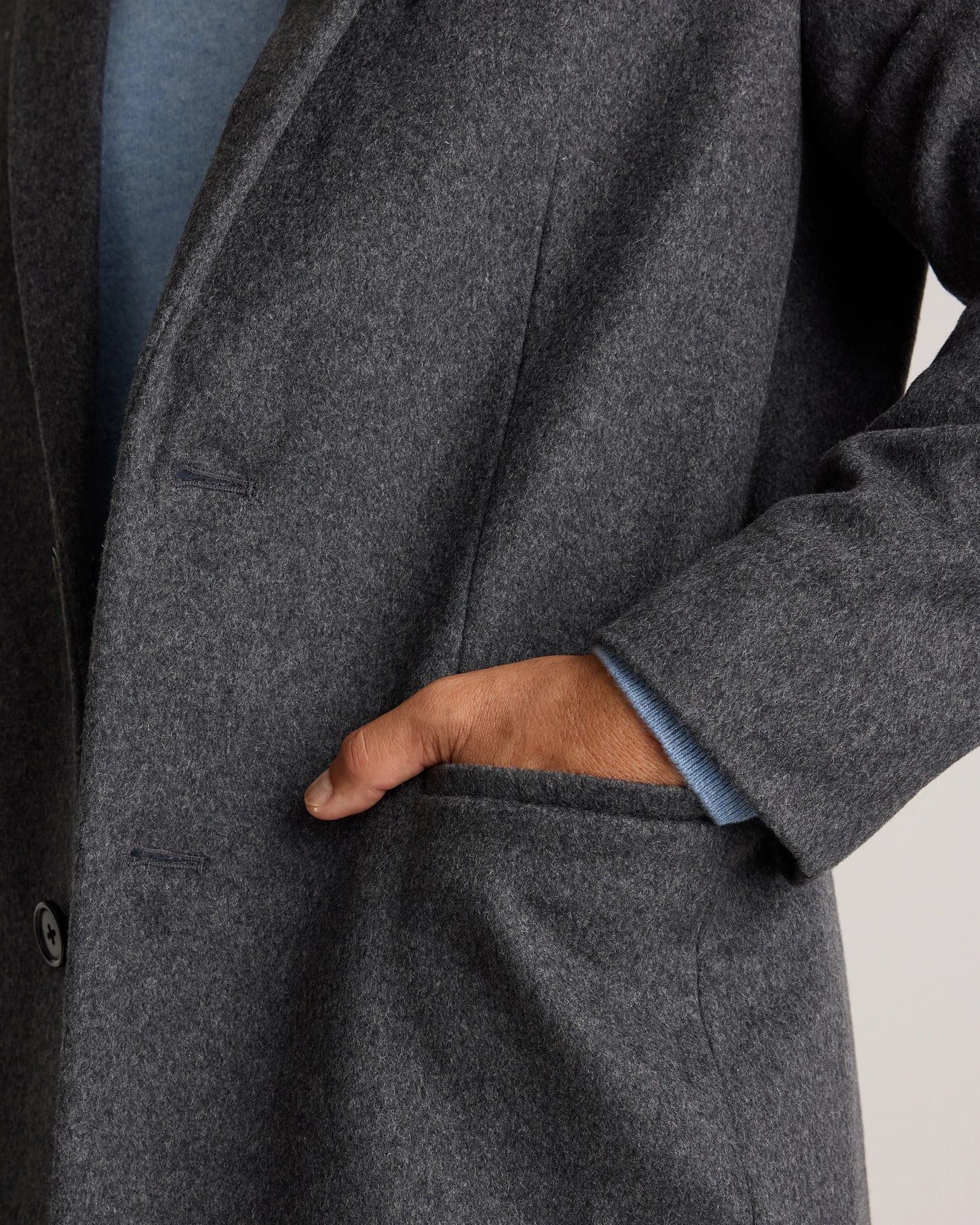 Italian Wool Overcoat - S / Heather Charcoal