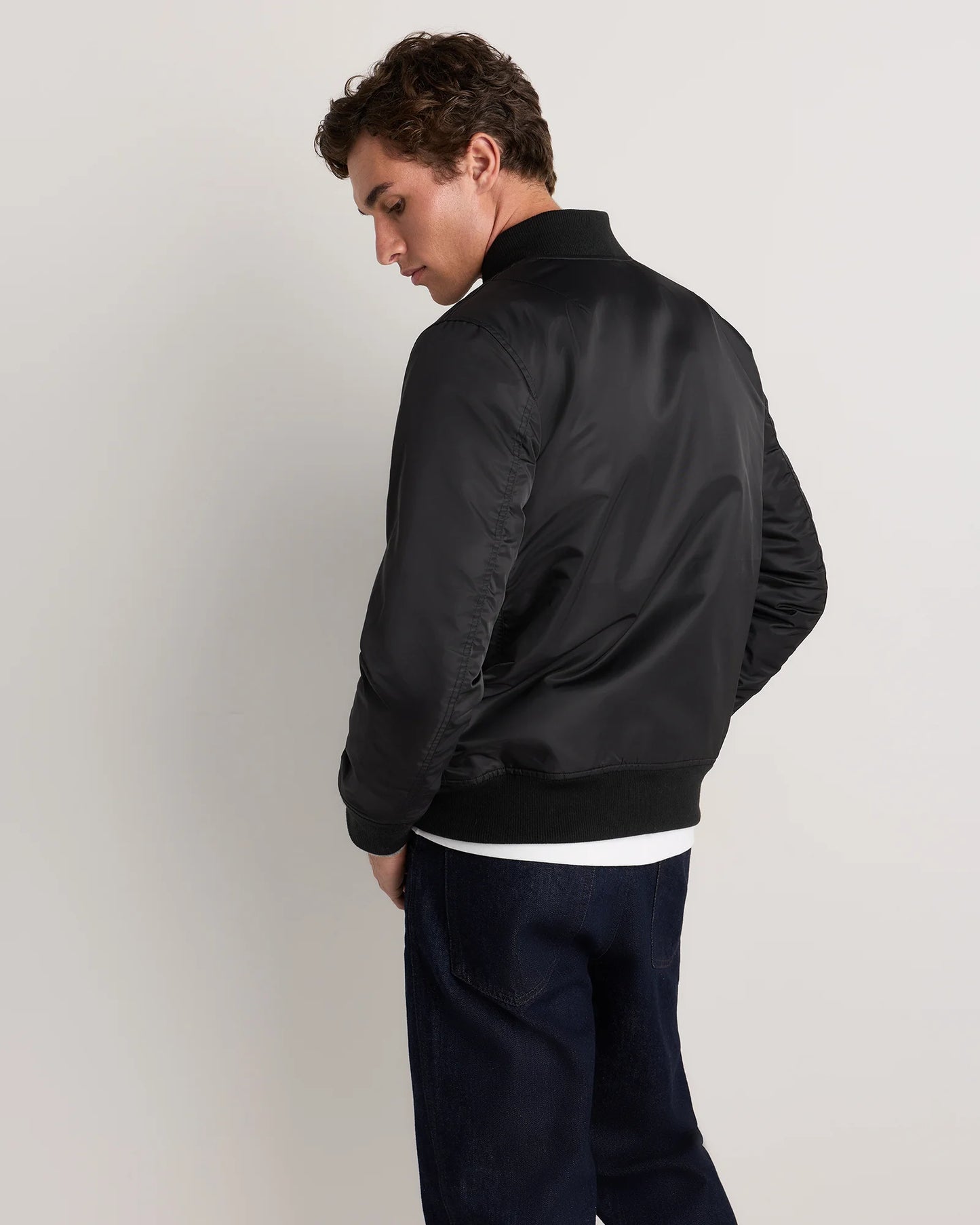 Flight Nylon Bomber Jacket - S / Navy