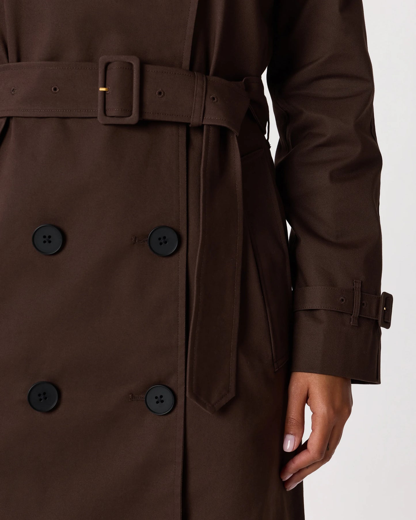 Comfort Stretch Long Trench Coat - XS / Dark Khaki