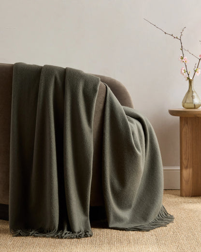 Mongolian Cashmere Throw - 50x60 / Heather Grey