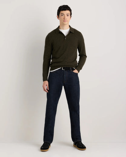Mongolian Cashmere Polo Sweater - S / True Navy