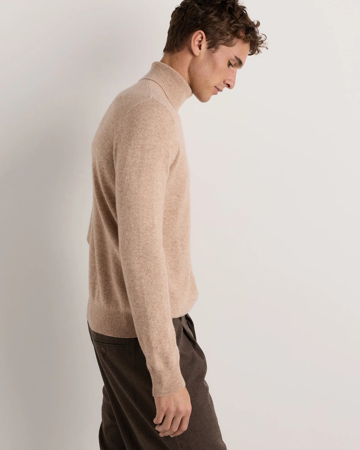 Mongolian Cashmere Turtleneck Sweater - S / Black
