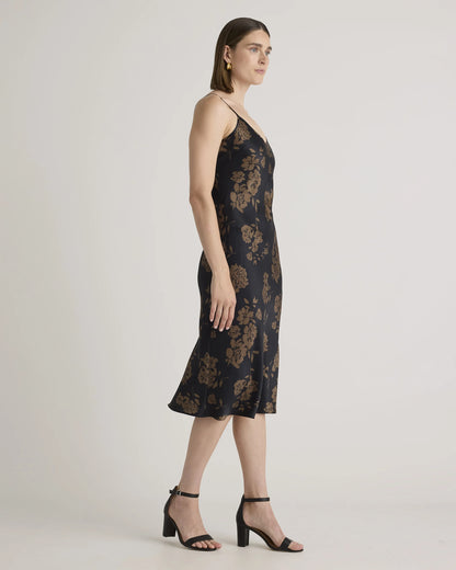 100% Washable Silk Slip Dress - XS / Black