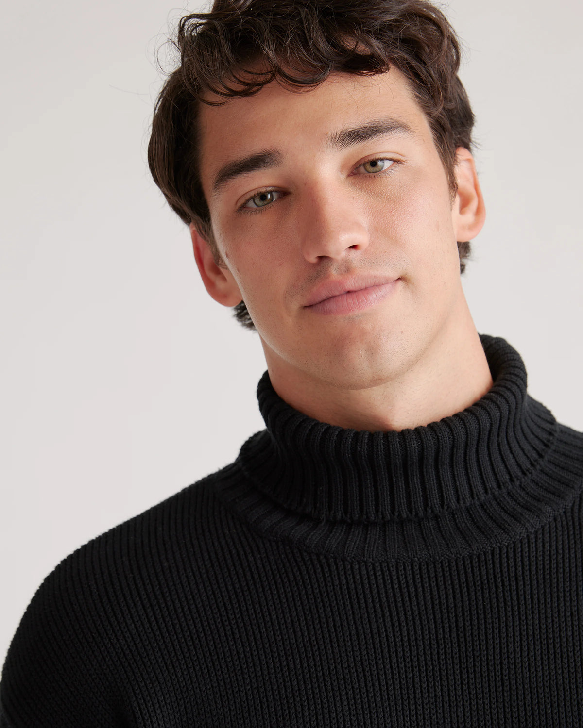 100% Organic Cotton Turtleneck Sweater - S / Charcoal