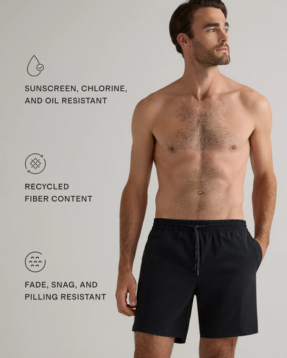 Italian Swim Trunks - 7" - XS / Navy Diamond Geo