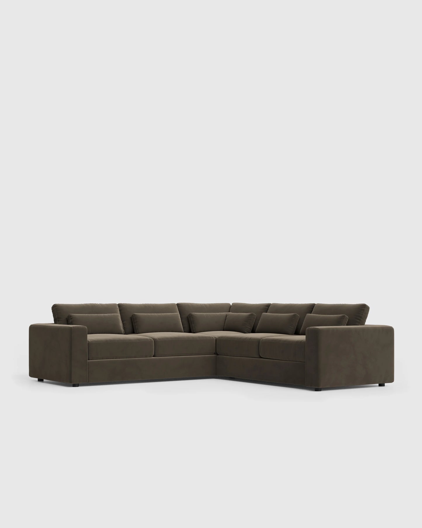 Ashford Deep Seat L Sectional in Performance Velvet - 119x119 / Taupe