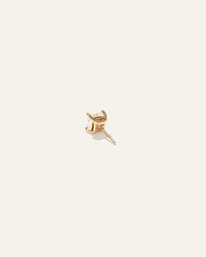 14K Gold Lab Grown Diamond Princess Solitaire Studs - 2ctw - One Size / Yellow Gold