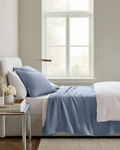 Organic Ribbed Cotton Coverlet - Twin / Toffee