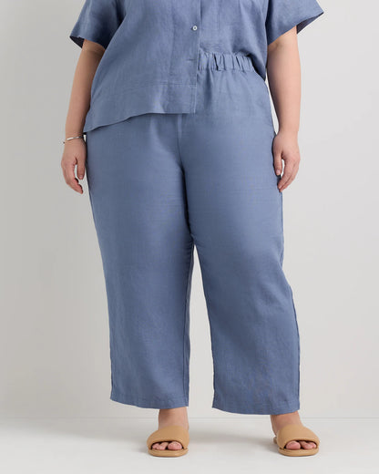 100% European Linen Pants - 1X / Bayberry Olive