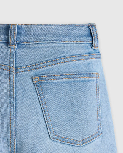 Girls Stretch Wide Leg Jeans - 6 / Light Wash