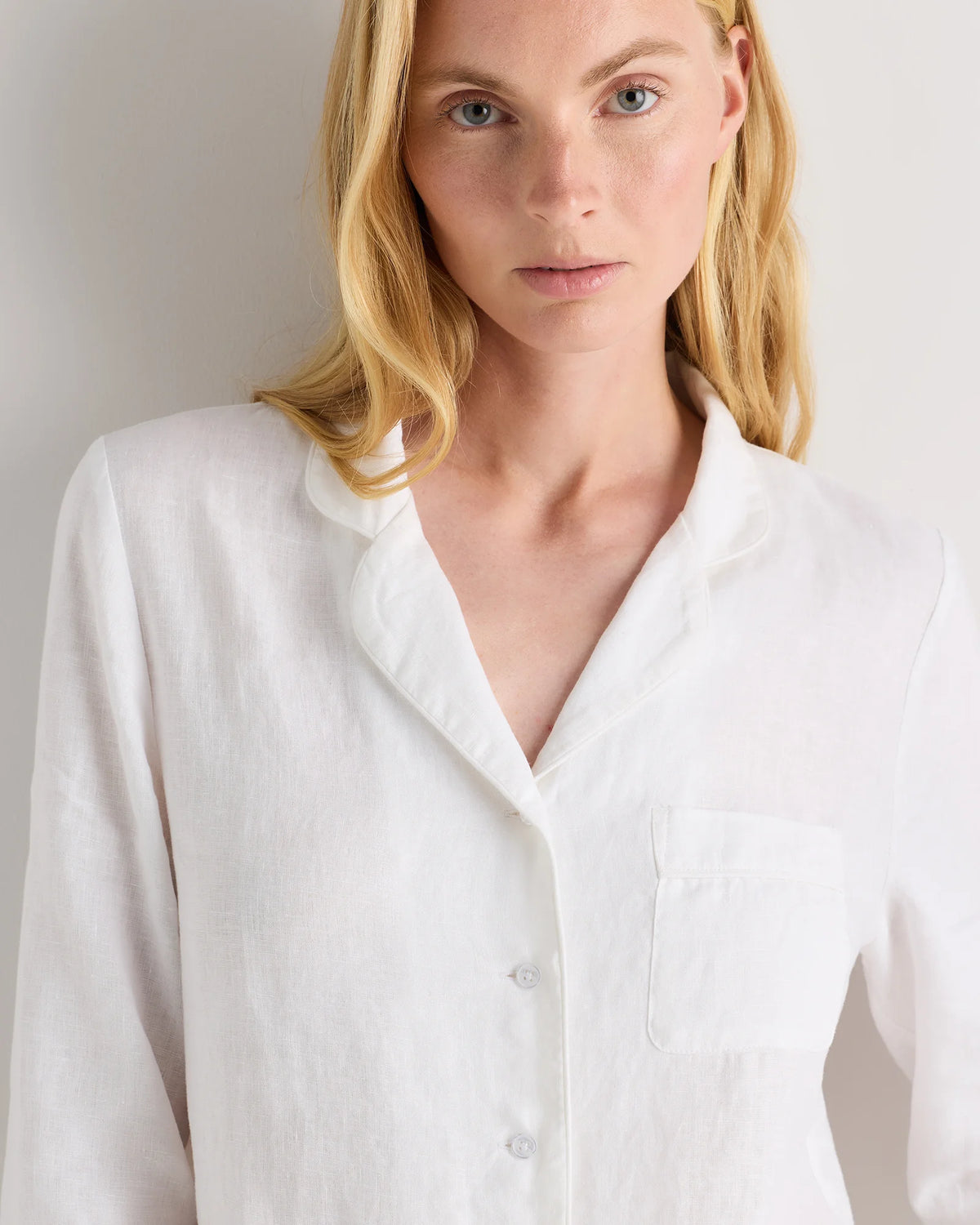 100% European Linen Long Sleeve Pajama Set with Piping - XS / Taupe Brown Gingham