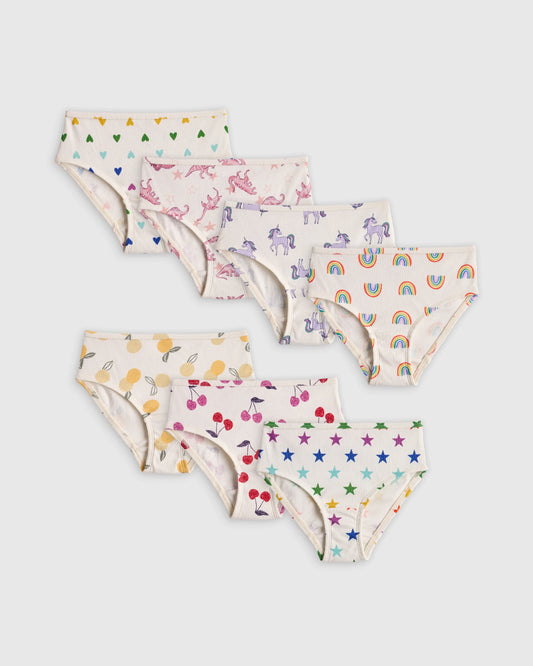 Girls 100% Organic Cotton Brief 7-Pack - 6 / Girl Multi Pack