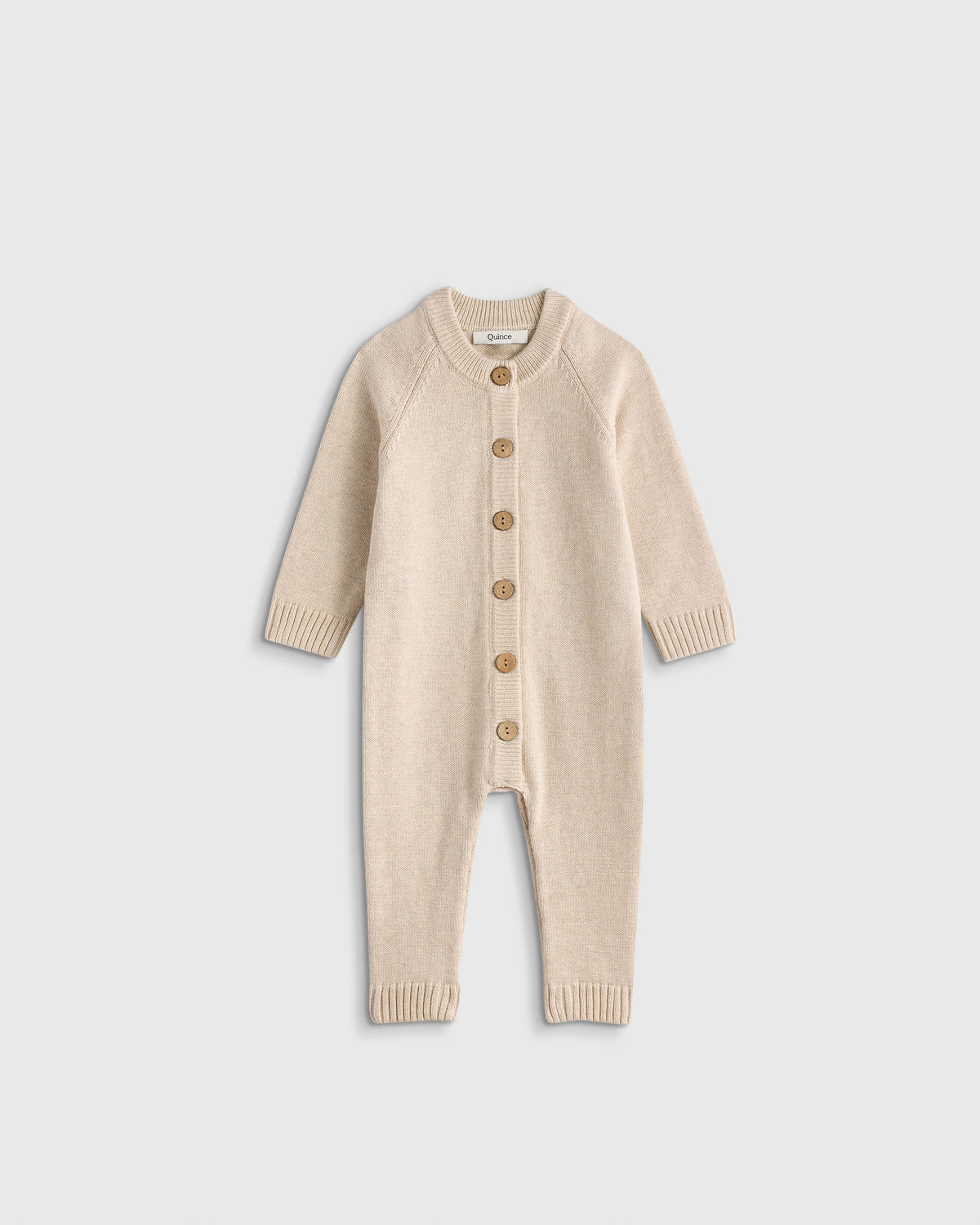 100% Organic Cotton Sweater Romper - 0-3M / Speckled Beige