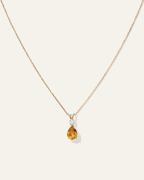 14K Gold Diamond & Semi-Precious Gemstone Drop Necklace - One Size / Yellow Gold