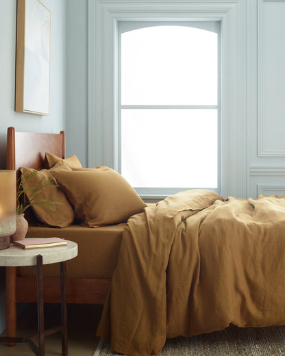 European Linen Duvet Cover - Twin / Peach
