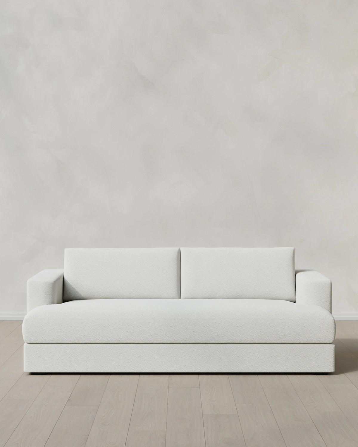 Sierra Curved Arm Sofa in Performance Boucle - 7ft / Linen