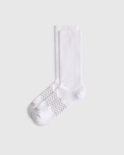 Everyday Cotton Targeted Stretch Crew Socks (4-Pack) - S / White