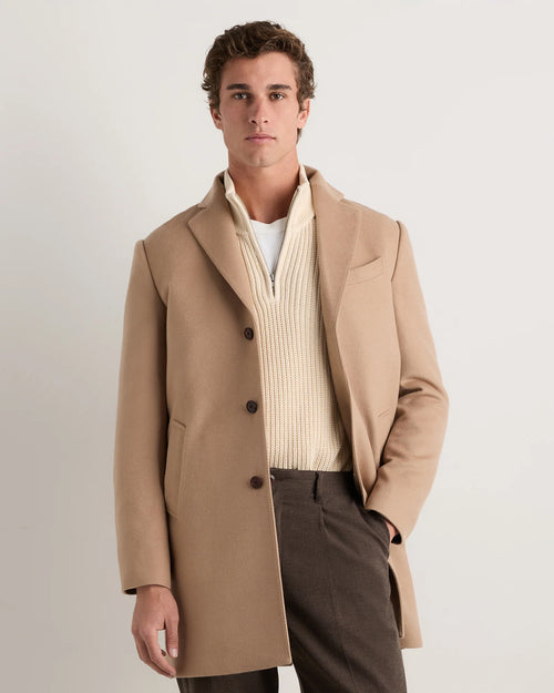 100% Mongolian Cashmere Car Coat - S / Camel