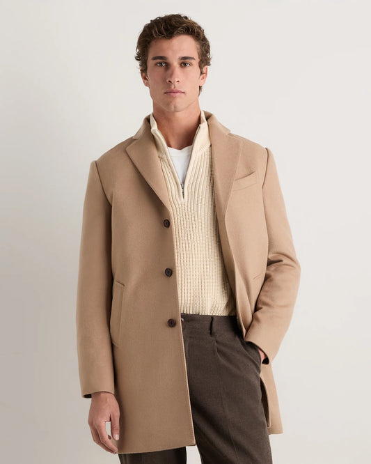 100% Mongolian Cashmere Car Coat - S / Camel