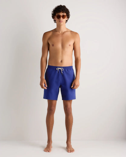 Seersucker Swim Trunks - 7" - S / Navy Seersucker