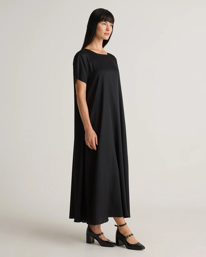 Washable Stretch Silk Voluminous Maxi Dress - XS / Moonstone Blue