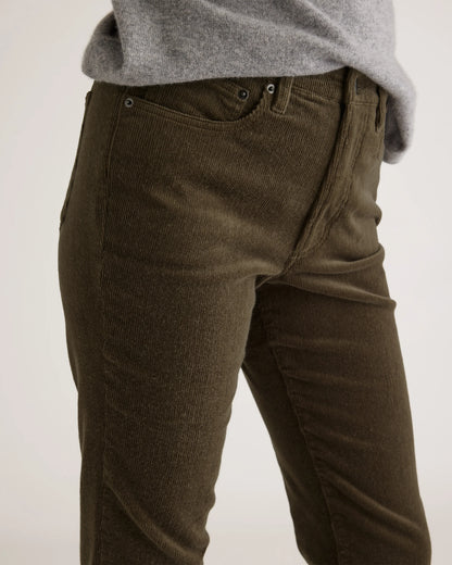 Organic Stretch Corduroy Straight Leg Pants - 0 / Espresso