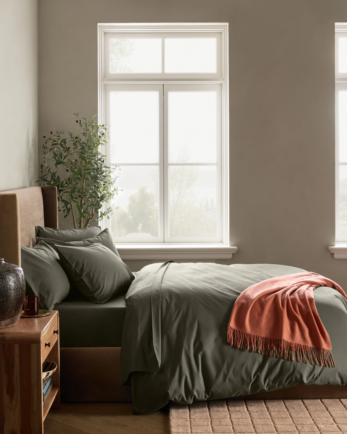 Organic Crisp Percale Duvet Cover - Twin / Ivory