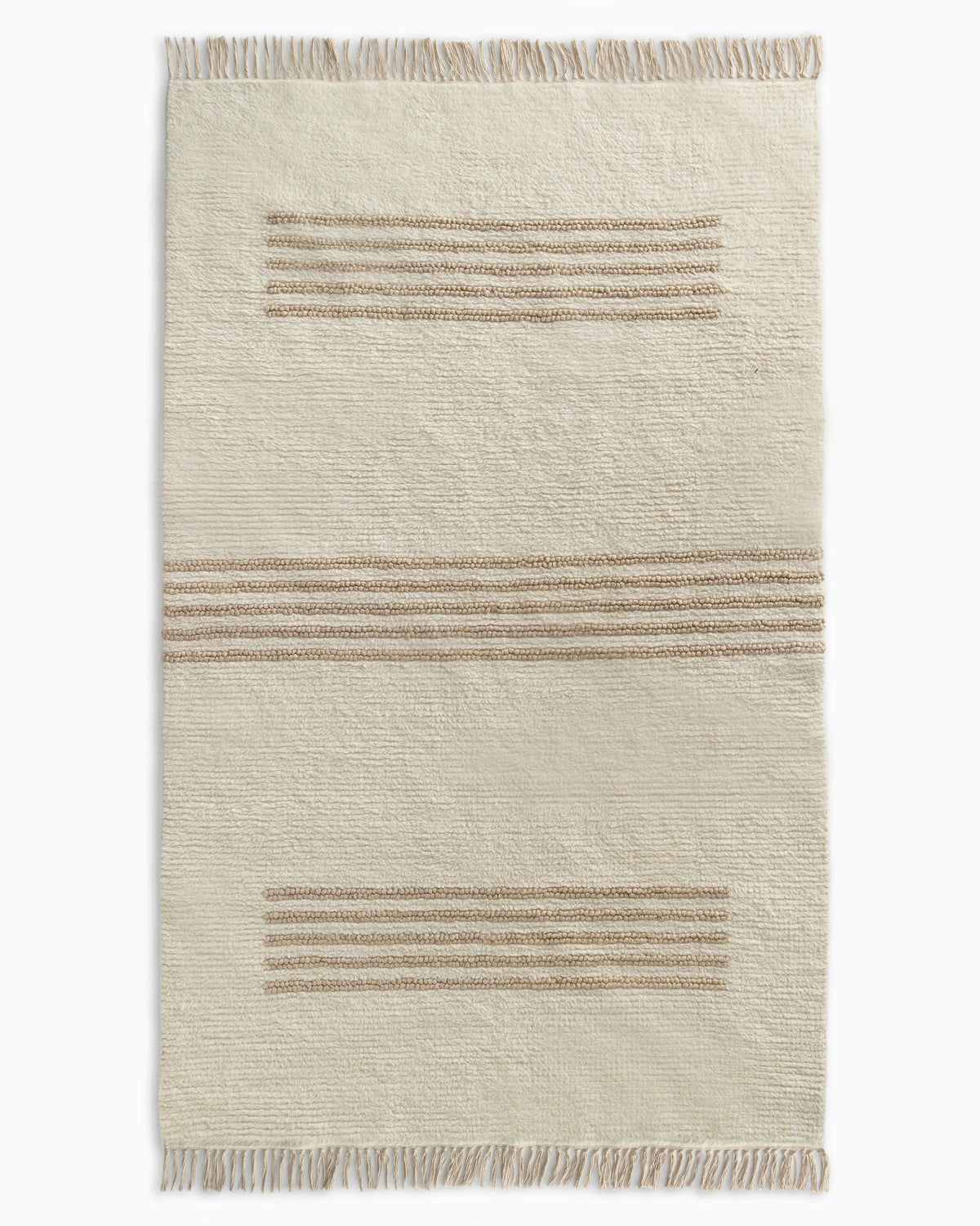 Otto Hand-Knotted Cotton Wool Rug - 3' x 5' / Ivory/Neutral