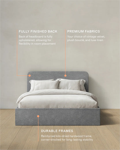 Plush Boucle Curved Bed - Full / Ivory