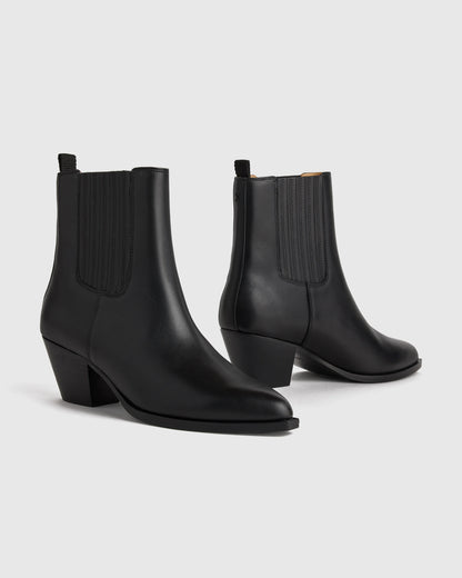 Italian Leather Western Chelsea Ankle Boot - 5 / Coffee Bean