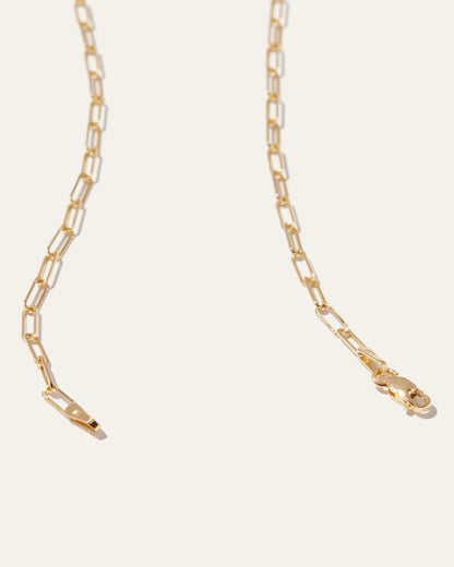 14K Gold Paperclip Chain Necklace - 2.7mm - 16" / Yellow Gold