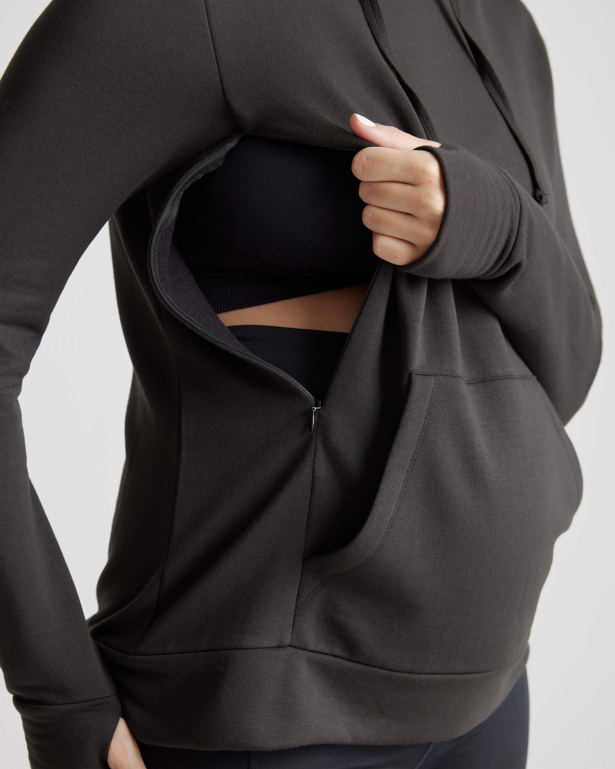 SuperSoft Fleece Maternity & Nursing Hoodie - XS / Off-White