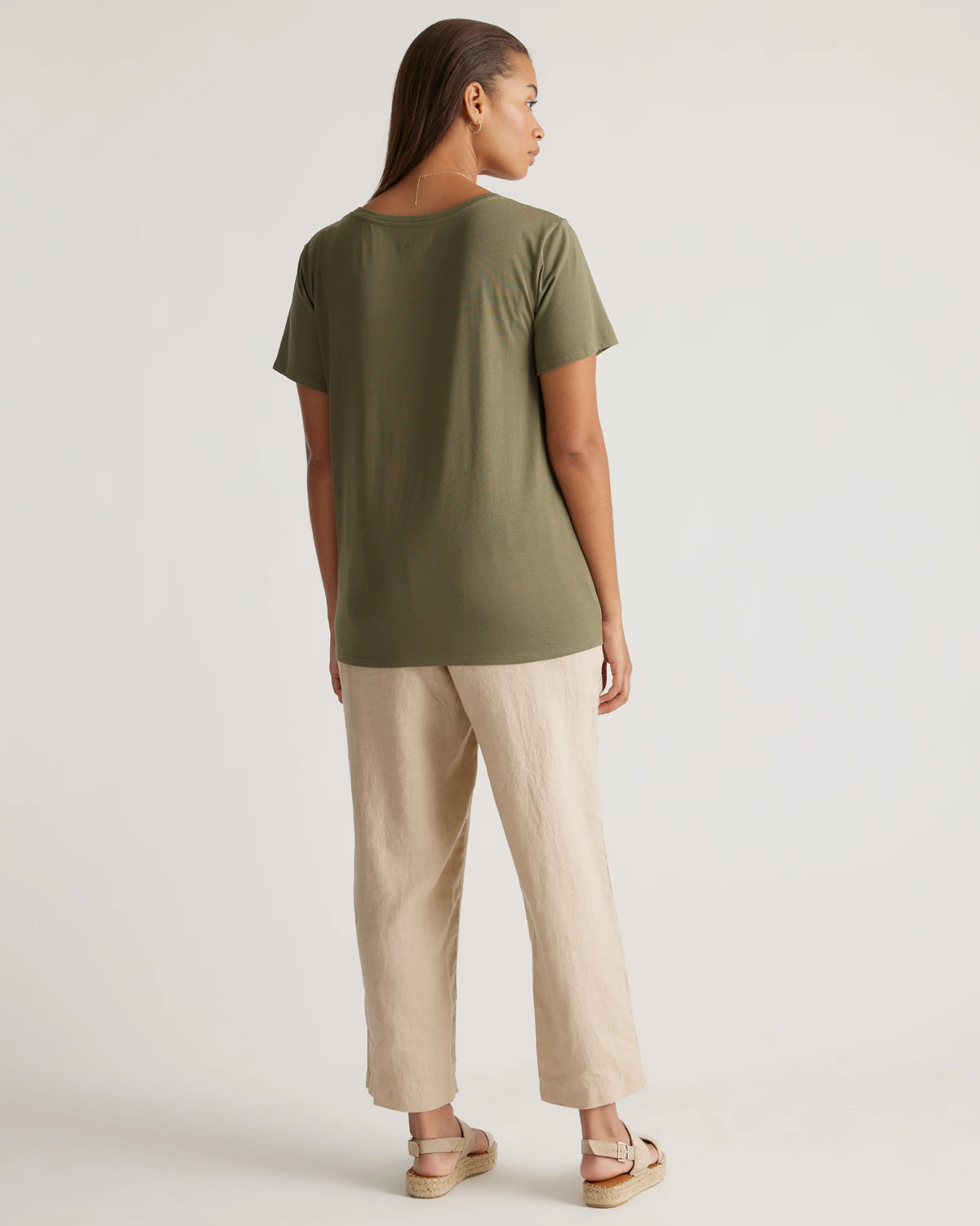 Cotton Modal Scoop Neck Tee - XS / Navy