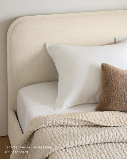 Curved Bed in Performance Velvet - Full / Walnut