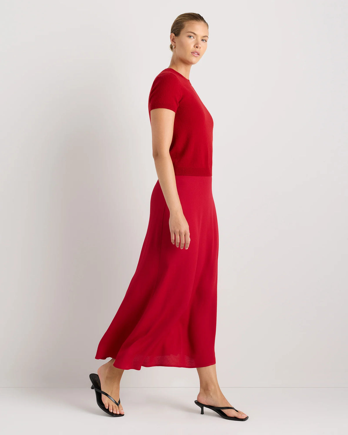 Lightweight Crepe Slip Skirt - XS / Moonstone Blue
