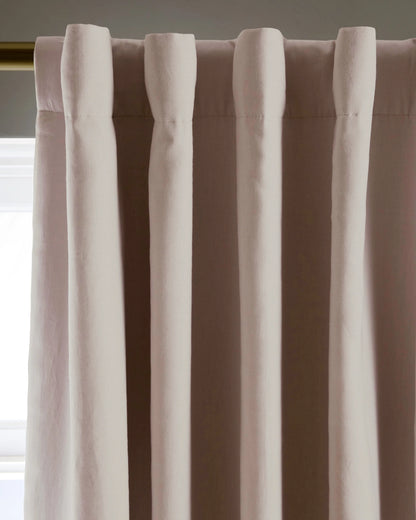 European Linen True Blackout Curtain - Single Panel - 48x84 / White
