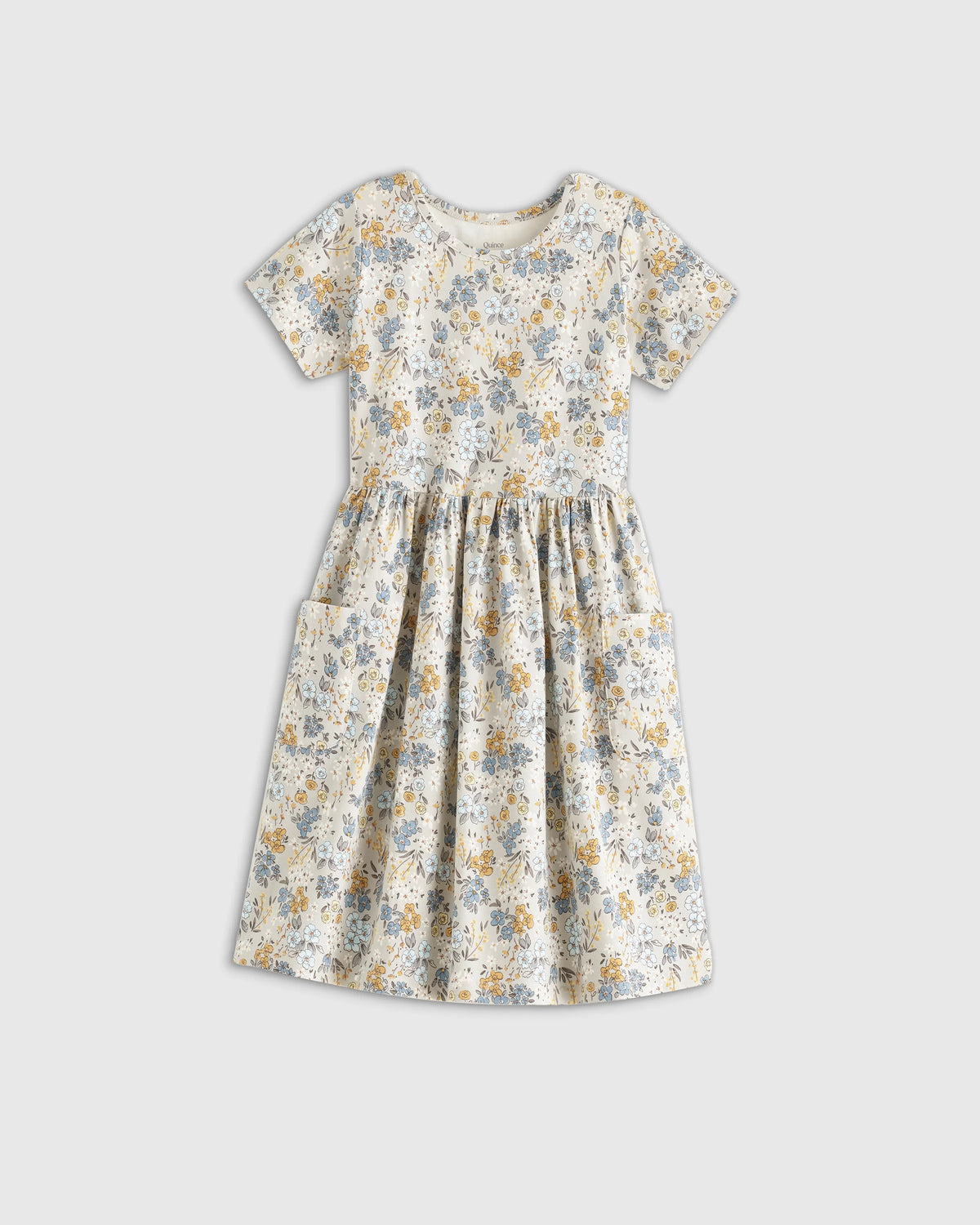 Organic Cotton Fit and Flare Pocket Dress - 6 / Cloud Rainbow Stripe